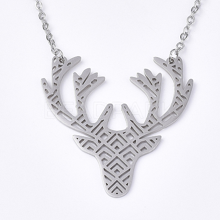 Non-Tarnish 201 Stainless Steel Pendant Necklaces LS-NJEW-T009-JN093-1-40-1