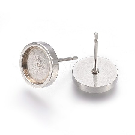 304 Stainless Steel Stud Earring Settings STAS-L219-02D-1
