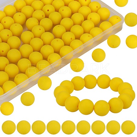 80Pcs Round Silicone Focal Beads SIL-SZ0001-24-11-1