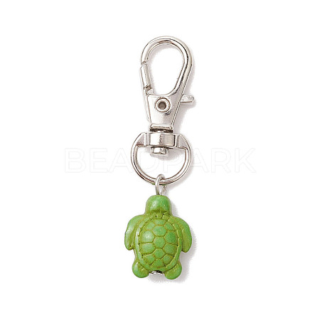 Tortoise Synthetic Turquoise Pendant Decoration HJEW-JM02294-1