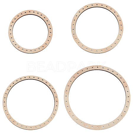 Beechwood Wooden Basket Bottoms Sets DIY-WH0210-15-1