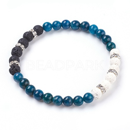 Natural Apatite Stretch Bracelets BJEW-JB03739-03-1