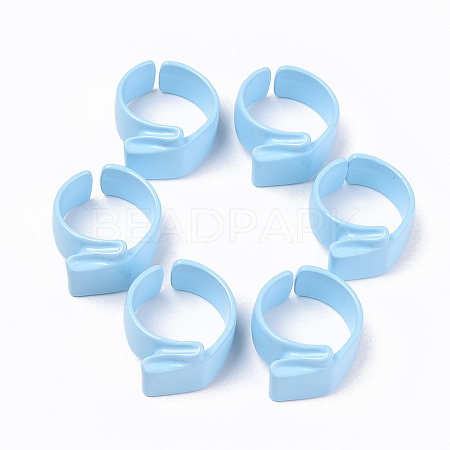 Spray Painted Alloy Cuff Rings RJEW-T011-10-RS-1