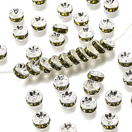 Brass Grade A Rhinestone Spacer Beads RB-A014-Z8mm-09S-1