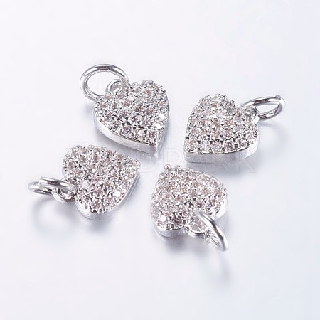 Long-Lasting Plated Brass Micro Pave Cubic Zirconia Charms X-ZIRC-F069-41P-1