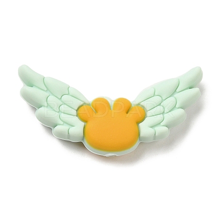 Wing Food Grade Eco-Friendly Silicone Focal Beads SIL-C004-01B-1