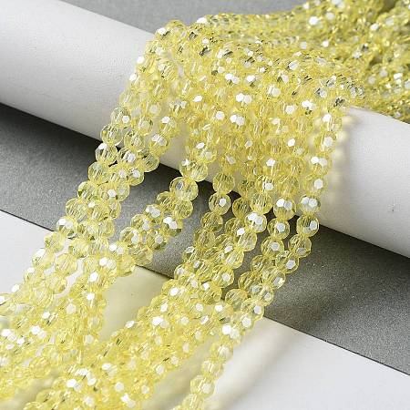 Electroplate Glass Bead Strands EGLA-R015-4mm-26-1