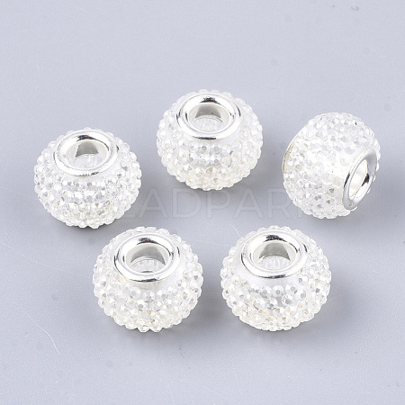 Resin Rhinestone European Beads RPDL-T002-04K-1