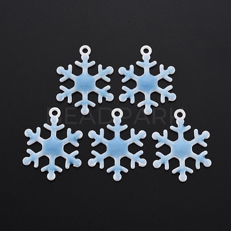 Spray Painted Alloy Enamel Pendants ENAM-N055-036B-NR-1