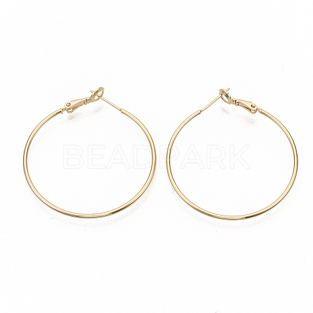 Brass Hoop Earrings EJEW-T007-01G-NF-1