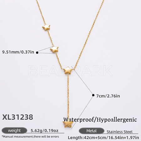 316L Surgical Stainless Steel Y Tassel Necklaces for Women FS-WGE9B28-11-1