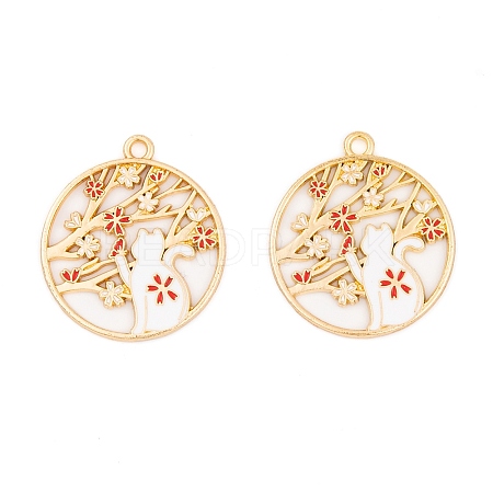 Rack Plating Alloy Enamel Pendants FIND-A040-07A-01G-1