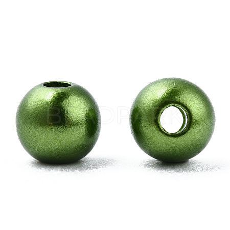 Spray Painted ABS Plastic Imitation Pearl Beads OACR-T015-05A-09-1