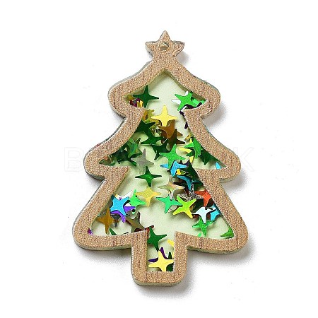 Christmas Theme Opaque Printed Acrylic Pendants SACR-Z005-02D-1