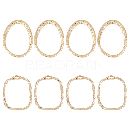 BENECREAT 8pcs 2 style Brass Linking Rings KK-BC0009-28-1