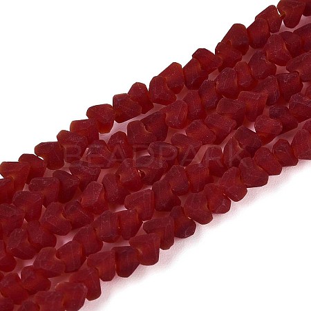 Frosted Transparent Glass Beads Strands GLAA-N016-4mm-26-1