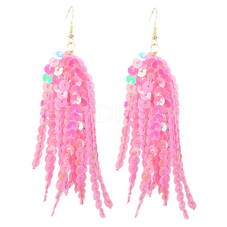 Acrylic & Plastic Glitter Tassel Dangle Earrings FS-WGEB983-06-1