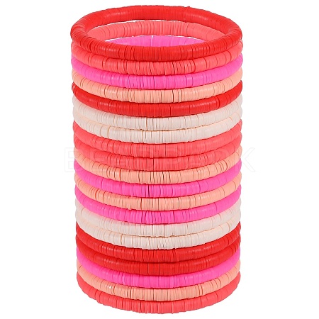 Polymer Clay Heishi Surfer Stretch Bracelets Set BJEW-SW00125-1