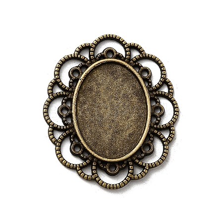 Filigree Wrap Oval Alloy Cabochon Settings PALLOY-N0088-10AB-NF-1