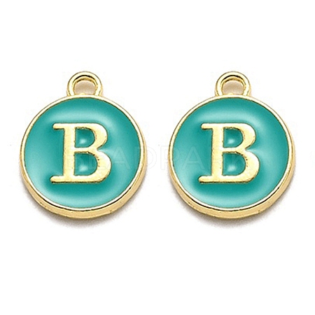 Golden Plated Alloy Enamel Charms X-ENAM-Q437-15B-1