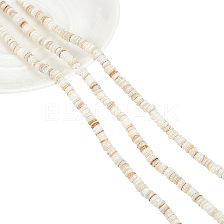  3 Strands Natural Shell Beads Strands SSHEL-NB0001-44A-1