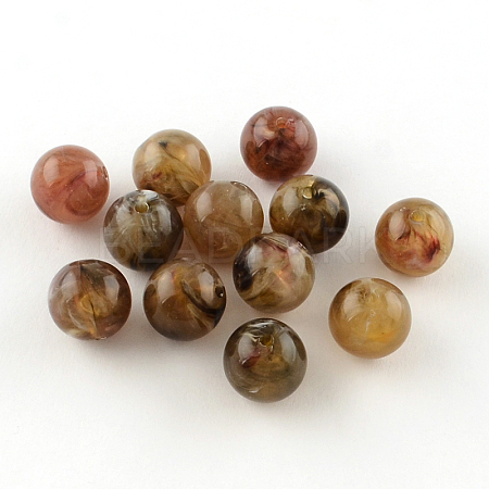 Round Imitation Gemstone Acrylic Beads OACR-R029-14mm-07-1