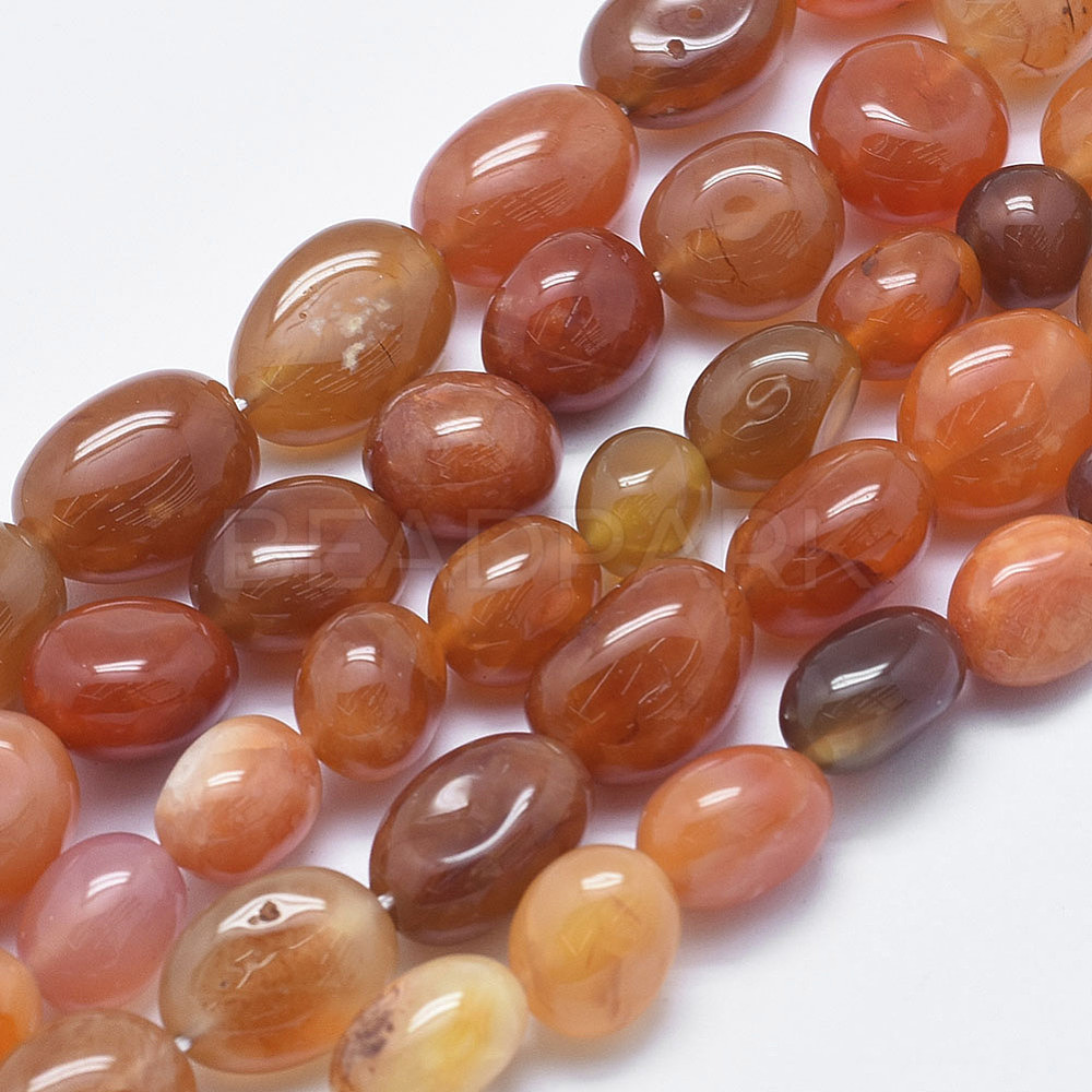 Natural Carnelian Beads Strands - Beadpark.com