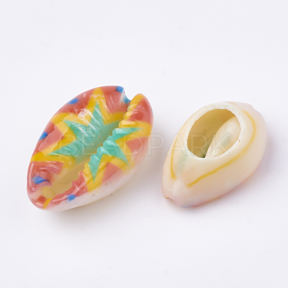 Printed Cowrie Shell Beads - Beadpark.com