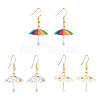 ANATTASOUL 3 Pairs 3 Colors 3D Umbrella Acrylic Dangle Earrings EJEW-AN0002-97-1