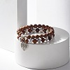 Wood & Synthetic Howlite Beaded Stretch Bracelet Sets BJEW-JB07738-2