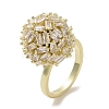 Brass Micro Pave Cubic Zirconia Cuff Ring RJEW-K256-54G-1