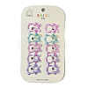10Pcs 5 Colors Tartan Pattern Epoxy Resin Snap Hair Clip PHAR-P009-01I-1