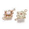 Brass Micro Pave Cubic Zirconia Links Connectors KK-R111-014-B01-2