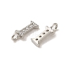 Initial Letter Brass Micro Pave Cubic Zirconia Pendants ZIRC-F008-I-2