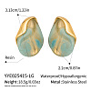 Oval 304 Stainless Steel & Resin Stud Earrings QS3167-6-1