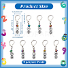 Flat Round with Number Pattern Enamel Plating Acrylic Locking Stitch Markers with Alloy Star HJEW-AB00104-2