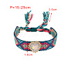Adjustable Heart Cotton & Alloy Rhinestone Slider Bracelets FS-WGF98DD-01-2
