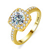 Rhodium Plated 925 Sterling Silver Pave 6.5x3.9mm Moissanite Finger Rings for Women WGE3211-13-2