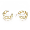 Brass Stud Earrings EJEW-F244-03G-2