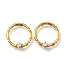 304 Stainless Steel Clear Cubic Zirconia Rhombus Hoop Nose Rings AJEW-D306-12G-1