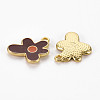 Rack Plating Light Gold Alloy Enamel Pendants ENAM-Q444-013G-RS-2