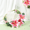 PU Leather & Plastic Artificial Flower AJEW-WH0696-419B-4