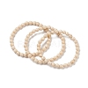 Natural Fossil Bead Stretch Bracelets X-BJEW-K212-A-015-2