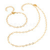 Brass Heart Link Chain Bracelet & Necklace with 304 Stainless Steel Lobster Claw Clasps SJEW-TA0001-03-1