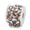 ABS Imitation Pearl & 304 Stainless Steel Beads Link Chains CHS-K021-07G-01-2