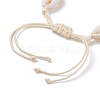 Natural Cowrie Shell Braided Bead Bracelet BJEW-JB07400-01-5