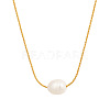Natural Freshwater Pearl Rice Pendant 304 Stainless Steel Chain Necklaces for Women EG9646-5