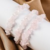 Unisex Chip Natural Rose Quartz Beaded Stretch Bracelets BJEW-S143-25-5