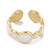 Ion Plating(IP) 304 Stainless Steel Enamel Cuff Finger Rings X-RJEW-L107-038G-01-2