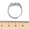 Brass Micro Pave Cubic Zirconia Cuff Rings for Women RJEW-A069-13P-01-5